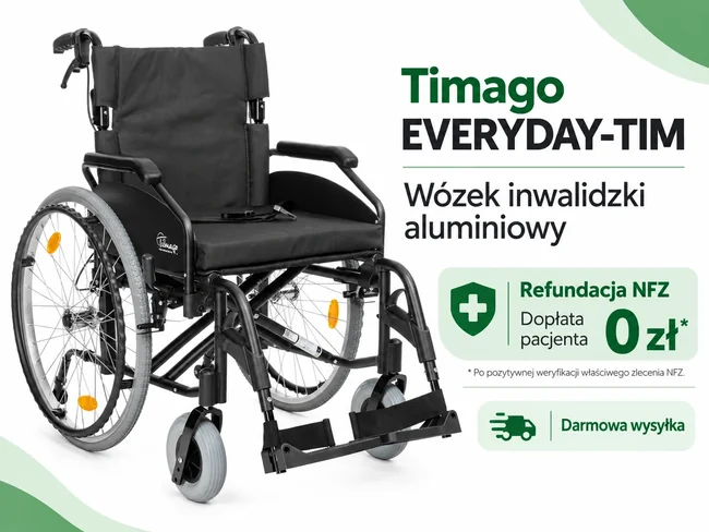 Timago EVERYDAY-TIM – wózek inwalidzki z refundacją NFZ, dopłata pacjenta 0 zł i darmowa wysyłka