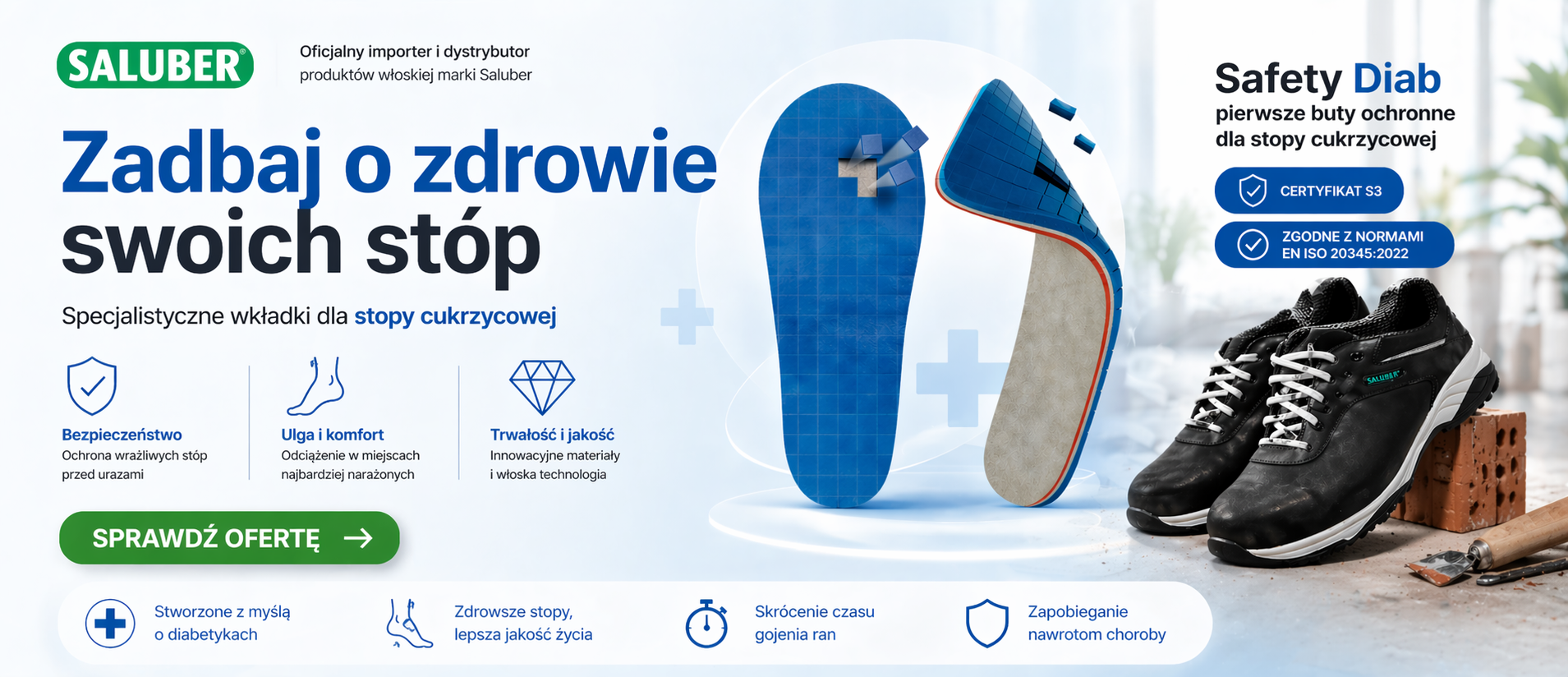 Produkty Saluber – wkładki dla stopy cukrzycowej